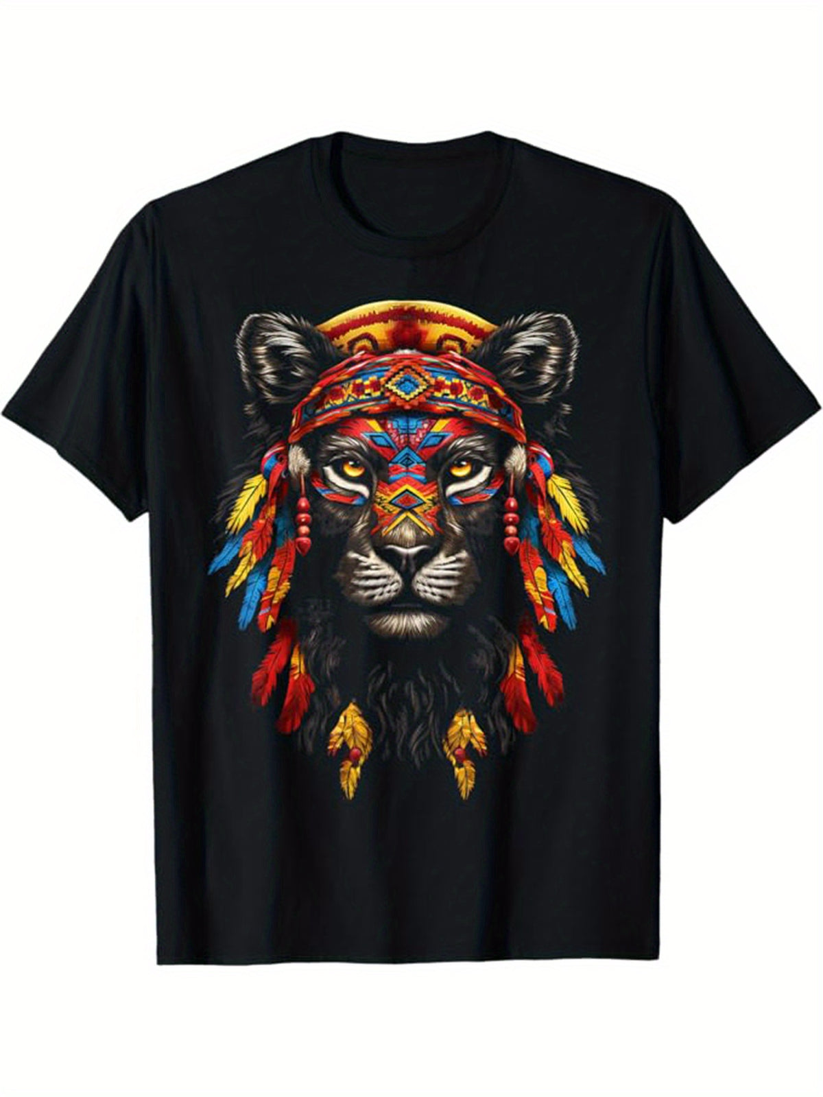 Tiger Art Print, Men's Cotton T-shirt, Animal Graphic Tee Men's Outdoor Clothes, Men's Clothing, Casual Short Sleeve Crew Neck T-shirt, Tops For Men, Gift For Men