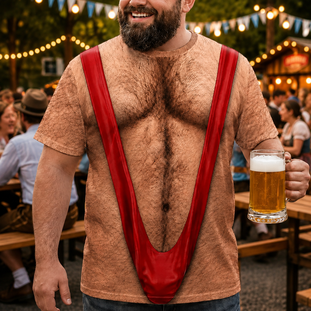 Custom Funny 3D Hairy Body Swimsuit AOP Shirt for Men - Gag Gift for Dad Husband Grandpa HO82 903022