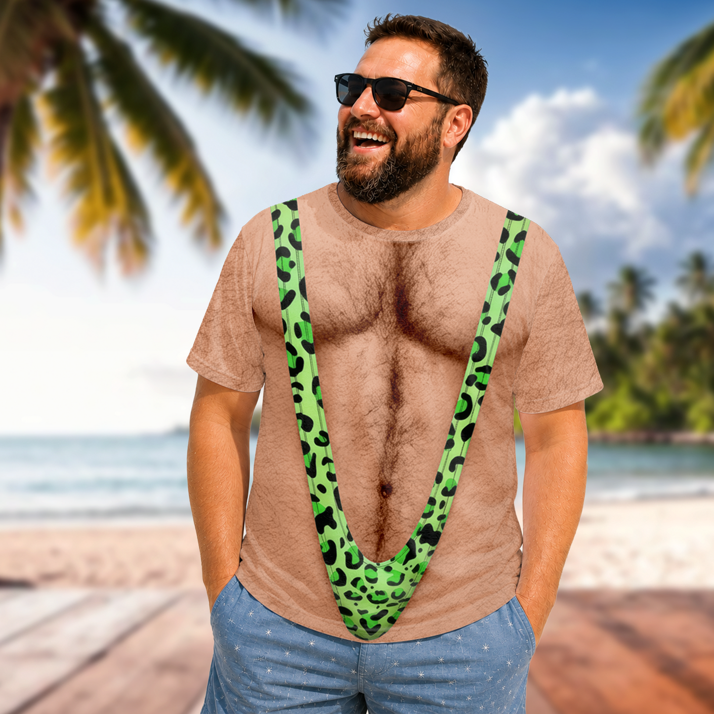 Funny Hairy Body Leopard AOP Shirt CH07 180114
