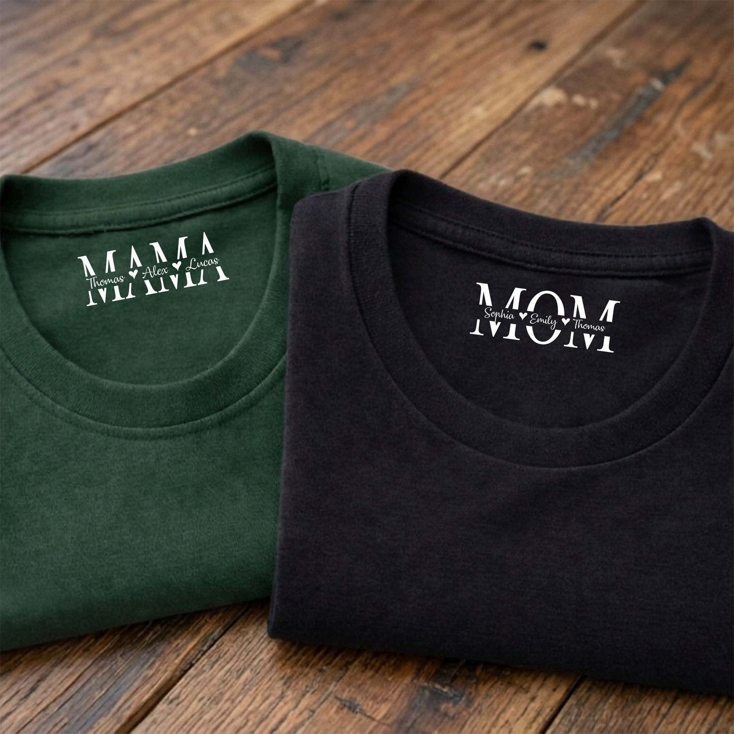 Personalized Mom Neck Print Shirt With Kid Name, Mothers Day Gift CH07 910928