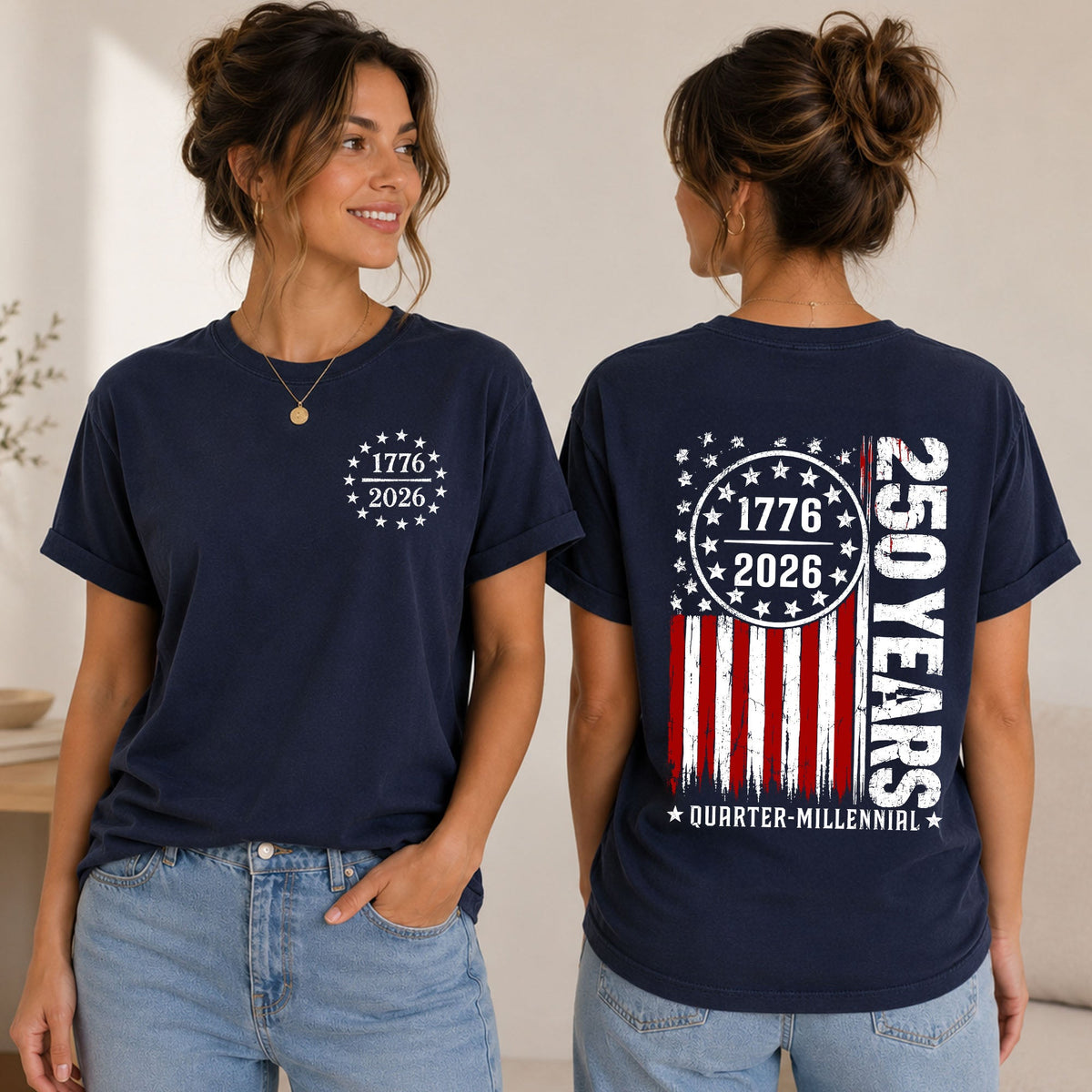 USA 250 Years Anniversary 1776-2026 Front & Back Comfort Shirt CH07 911980