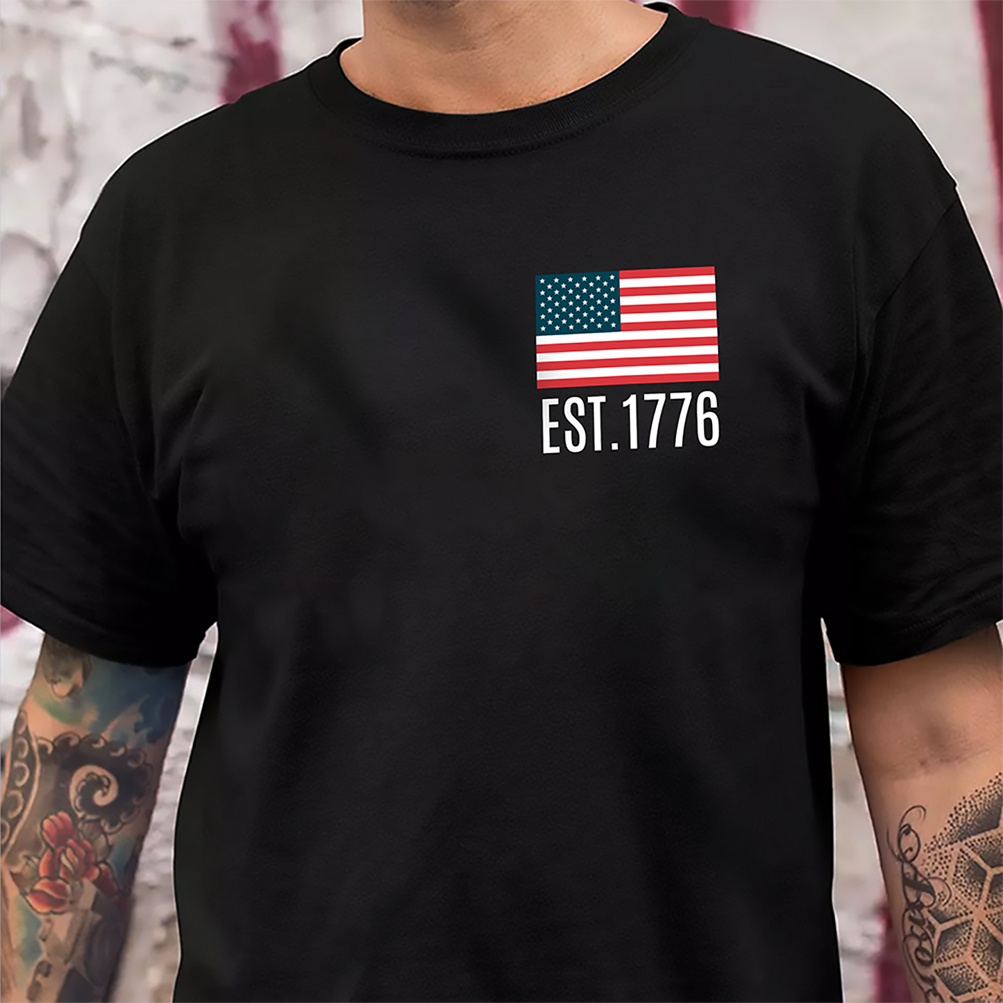 America Est. 1776 Land Of The Free Because Of The Brave Front & Back Dark Shirt LM32 669239