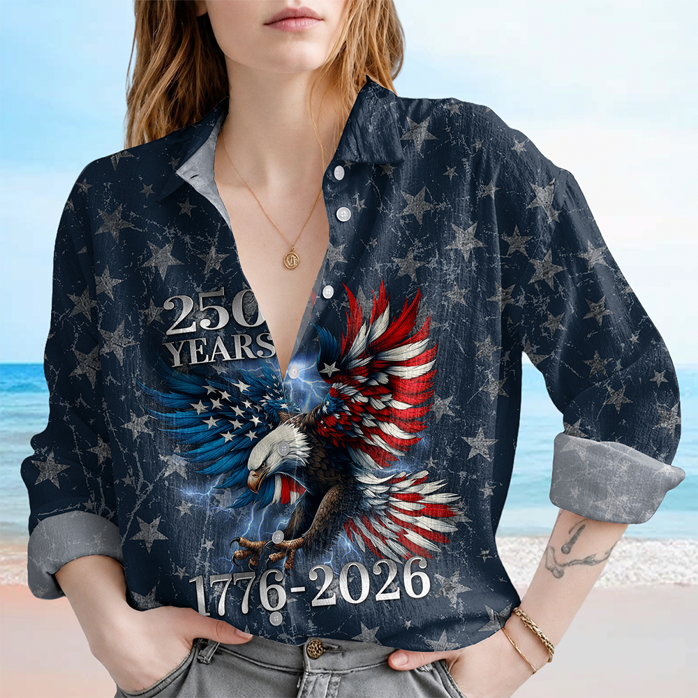 Personalized 250th Anniversary Eagle Patriotic American Blouse Shirt CH07 911814