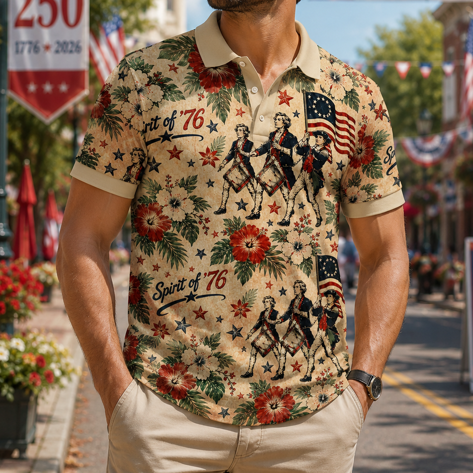 1776¨C2026 Patriotic 250 Years of America Celebration Polo Shirt CH07 911756