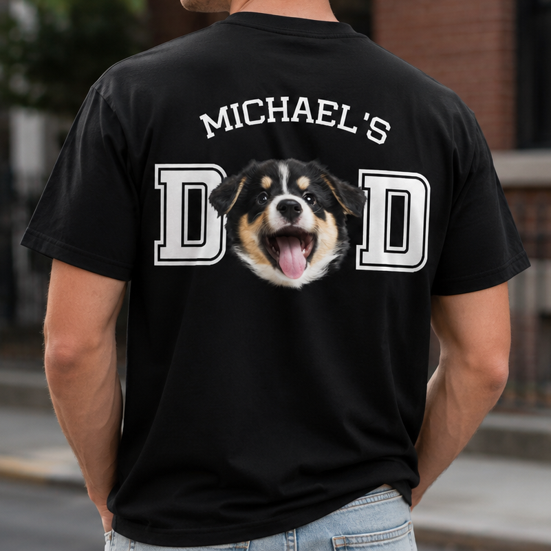 Custom Photo Dog Dad Back Shirt Gift For Dog Dad Mom CH07 911510