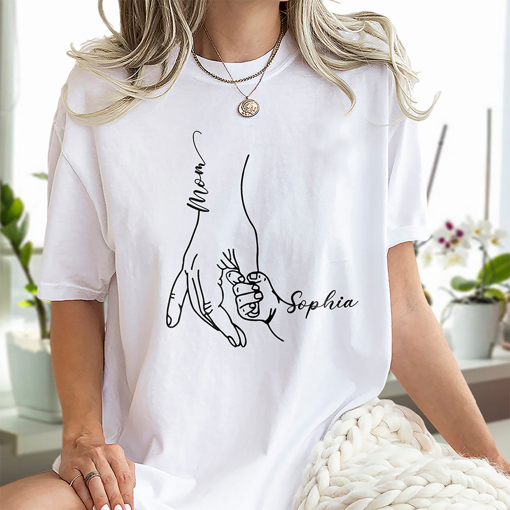 Personalized Handprint Shirt with Kids Names Bright Shirt Gift For Mother's Day HO82 902114