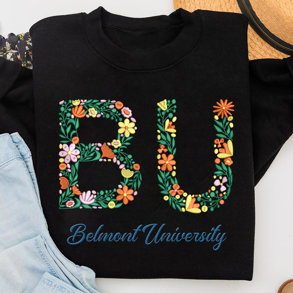 GeckoCustom Custom College Floral Embroidered Sweatshirt TH10 891679