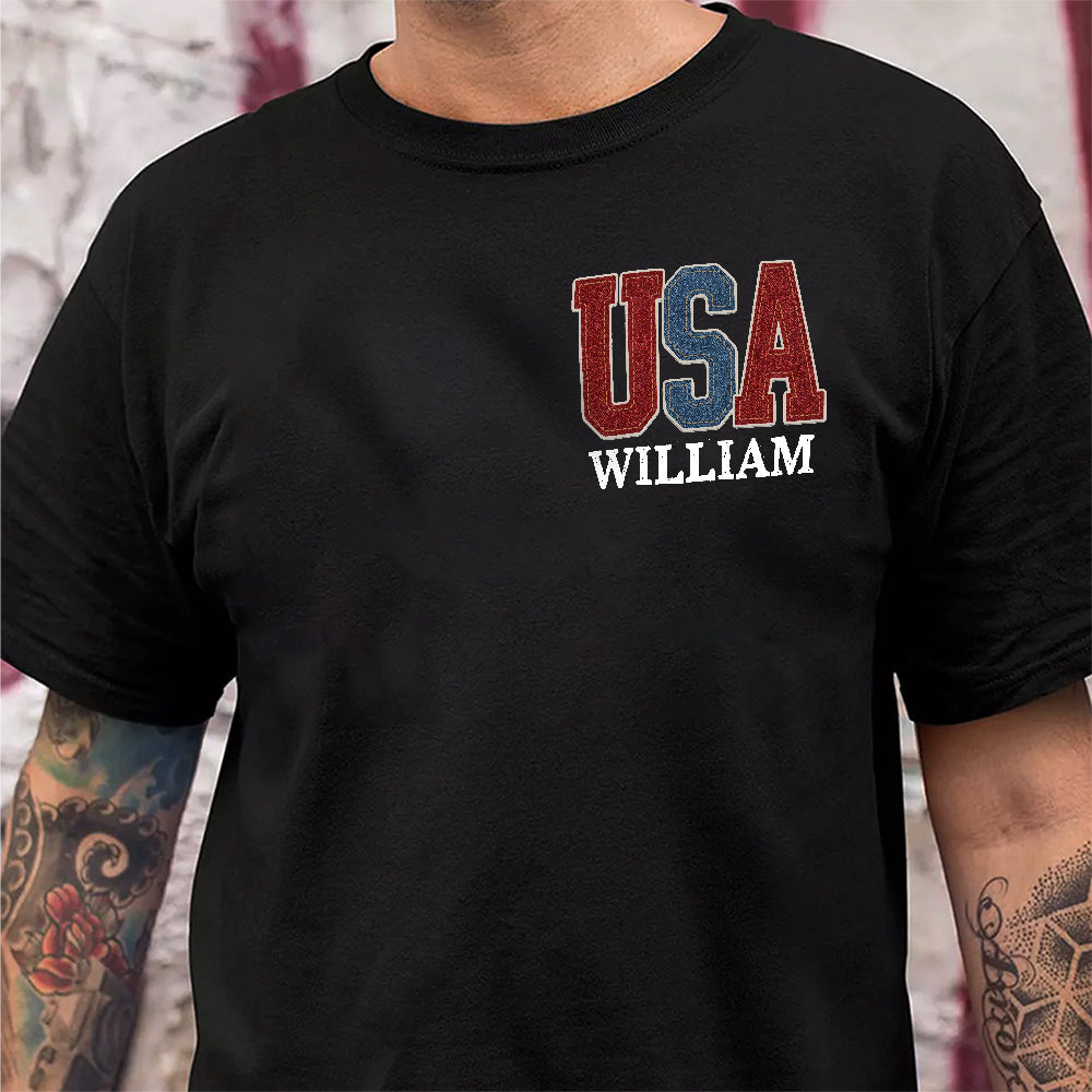 Custom Name American Eagle 250 Years Patriotic Front & Back Dark Shirt HO82 901838