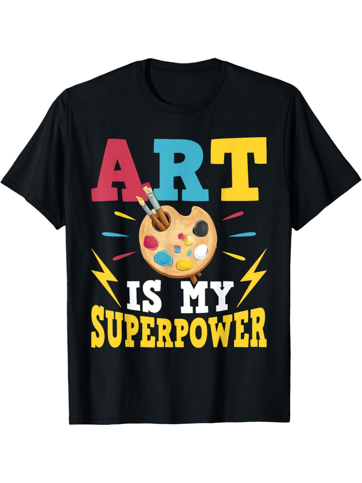 Art Is My Superpower Retro Trendy Printed T-shirt, Men'S Casual and Comfortable T-shirt Summer, Men'S Short-sleeved Top for Everyday Activities Birthday Gift To Men