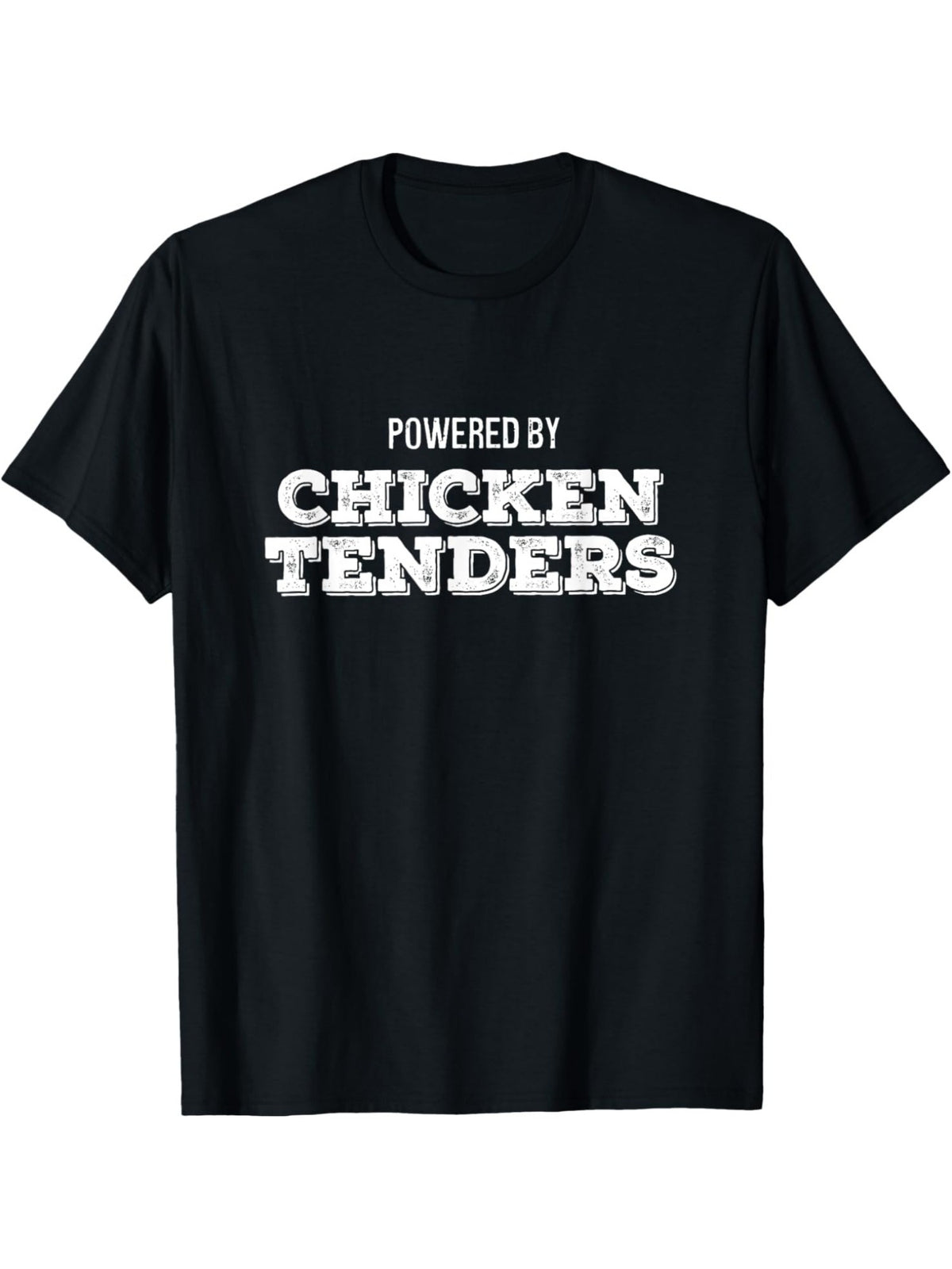 Powered by Chicken Tenders Retro Trendy Printed T-shirt, Men's Casual and Comfortable T-shirt Summer, Men's Short-sleeved Top for Everyday Activities Birthday Gift to Men