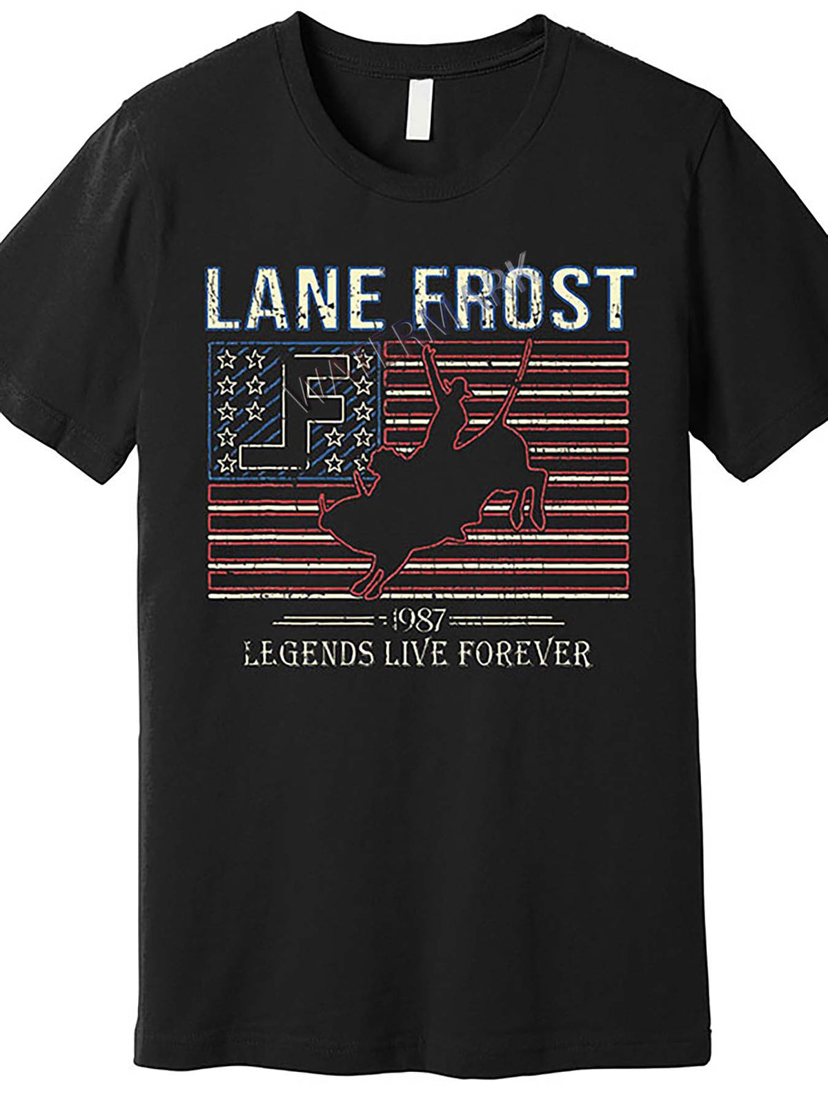 Lane Frost Legends Live Together Rodeo Lover Premium T-Shirt 642427 funny Men'S Short Sleeve T-shirt black TT2