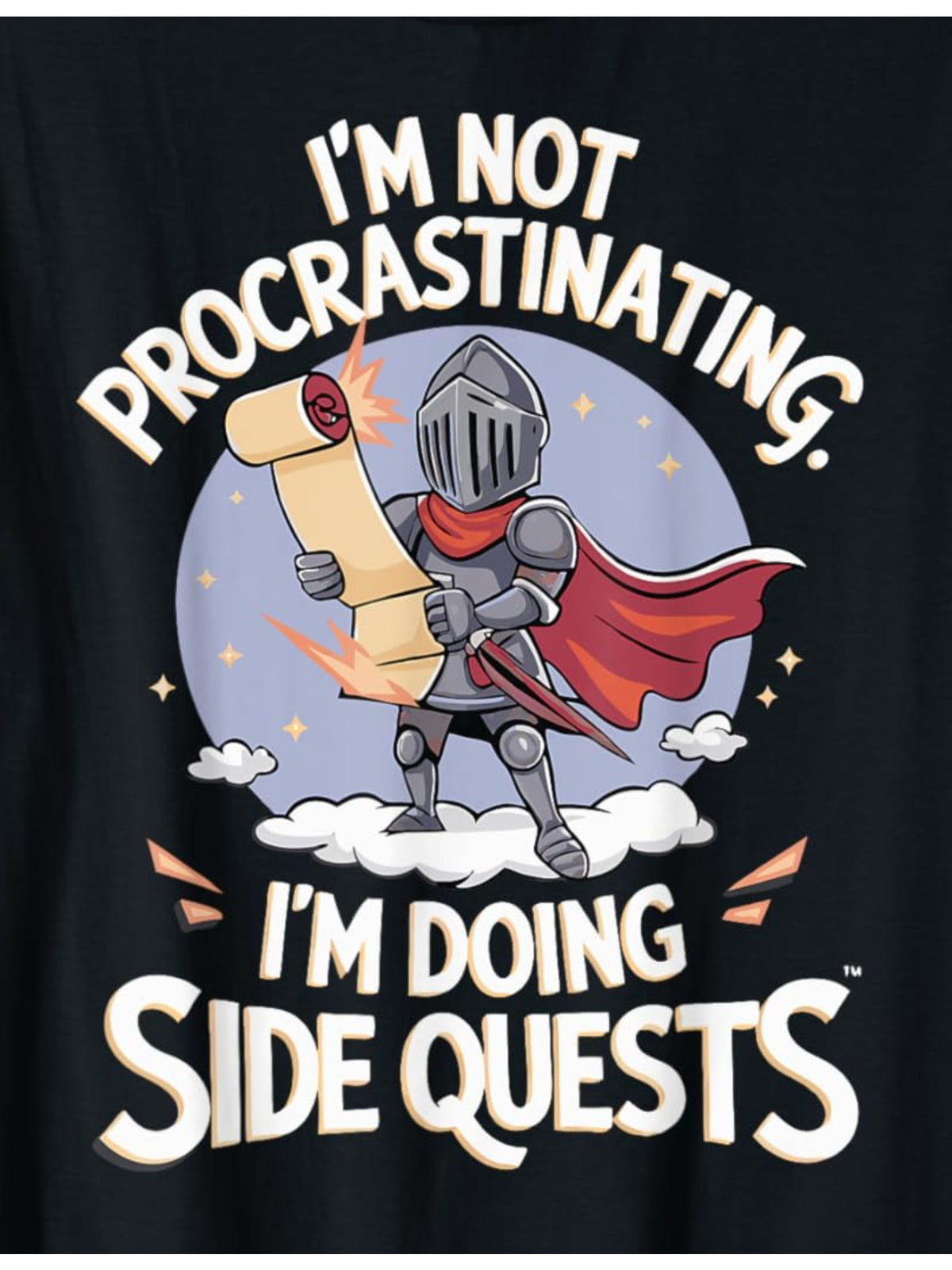 I'm Not Procrastinating I'm Doing Side Quests Retro Trendy Printed T-shirt, Men'S Casual and Comfortable T-shirt Summer, Men'S Short-sleeved Top for Everyday Activities Birthday Gift to Men