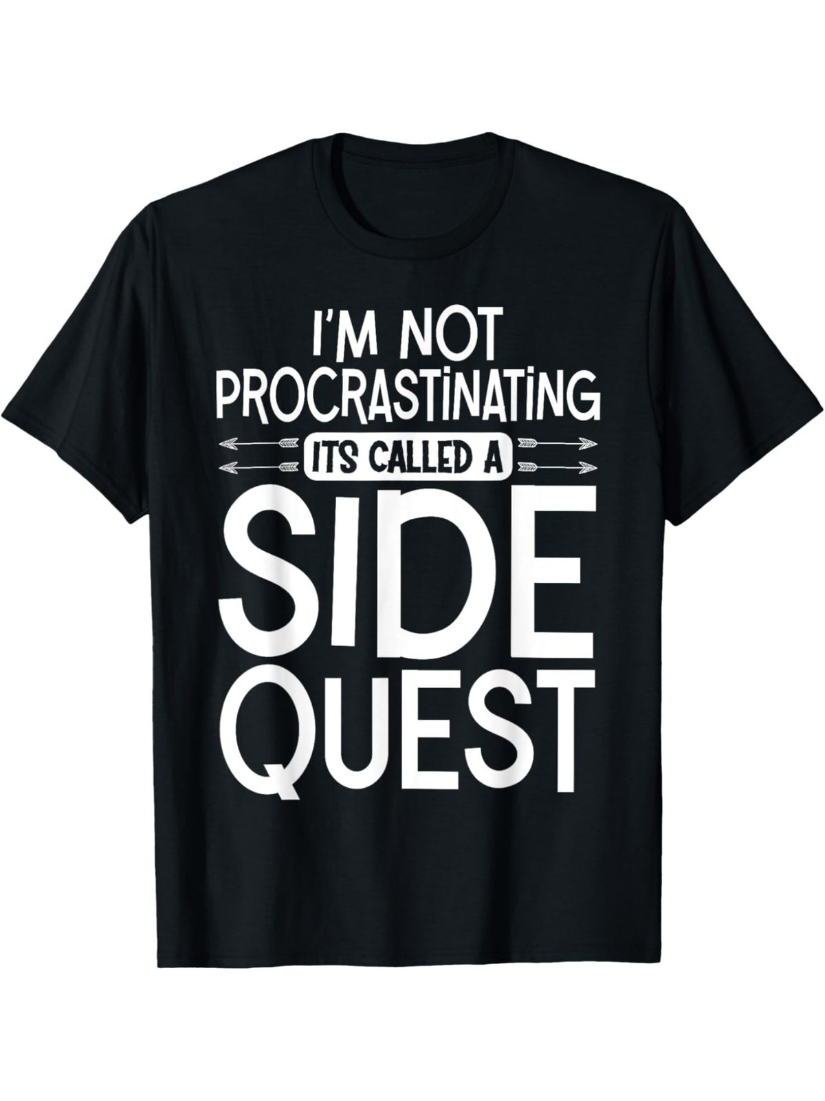 I'm Not Procrastinating I'm Doing Side Quests Gamer Retro Trendy Printed T-shirt, Men'S Casual and Comfortable T-shirt Summer, Men'S Short-sleeved Top for Everyday Activities Birthday Gift to Men