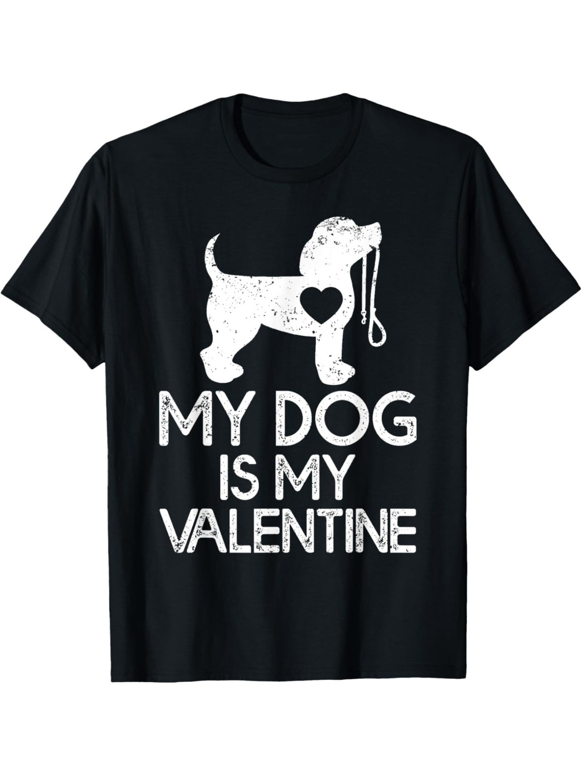 1pc Men's Cotton T-Shirt with "My Dog Is My Valentine" Print - Casual Crew Neck, Short Sleeve, Regular Fit, Summer Knit Fabric Top for Casual Attire and Birthday Gift, Retro Trendy, Funny Valentines Day, Comfortable