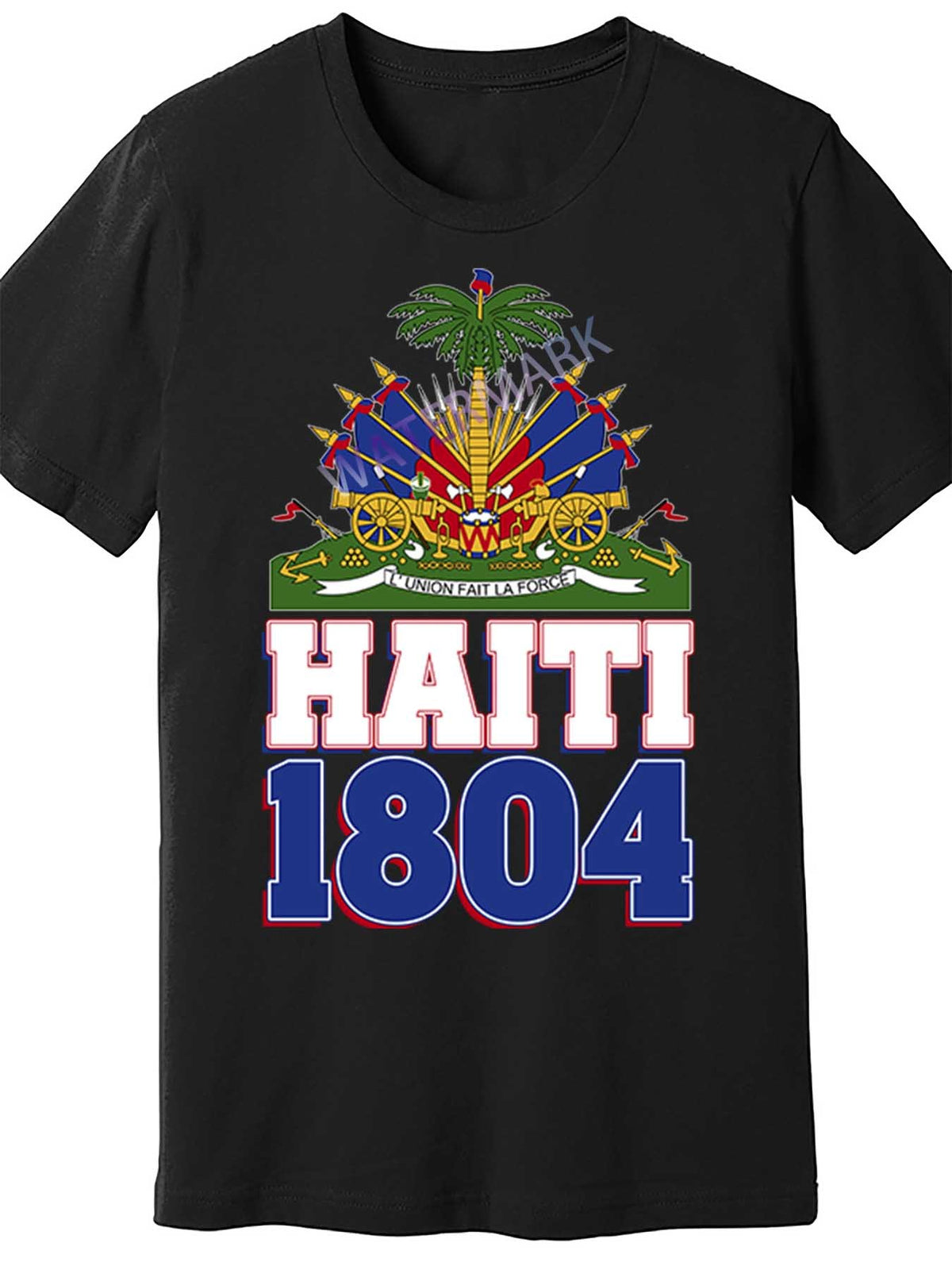 Men's Black Cotton T-Shirt - Celebrate Haiti 1804 Revolution Design, Short Sleeve, Crew Neck, Machine Washable, Comfortable Clothing | Cultural Tshirt | Cotton Fabric