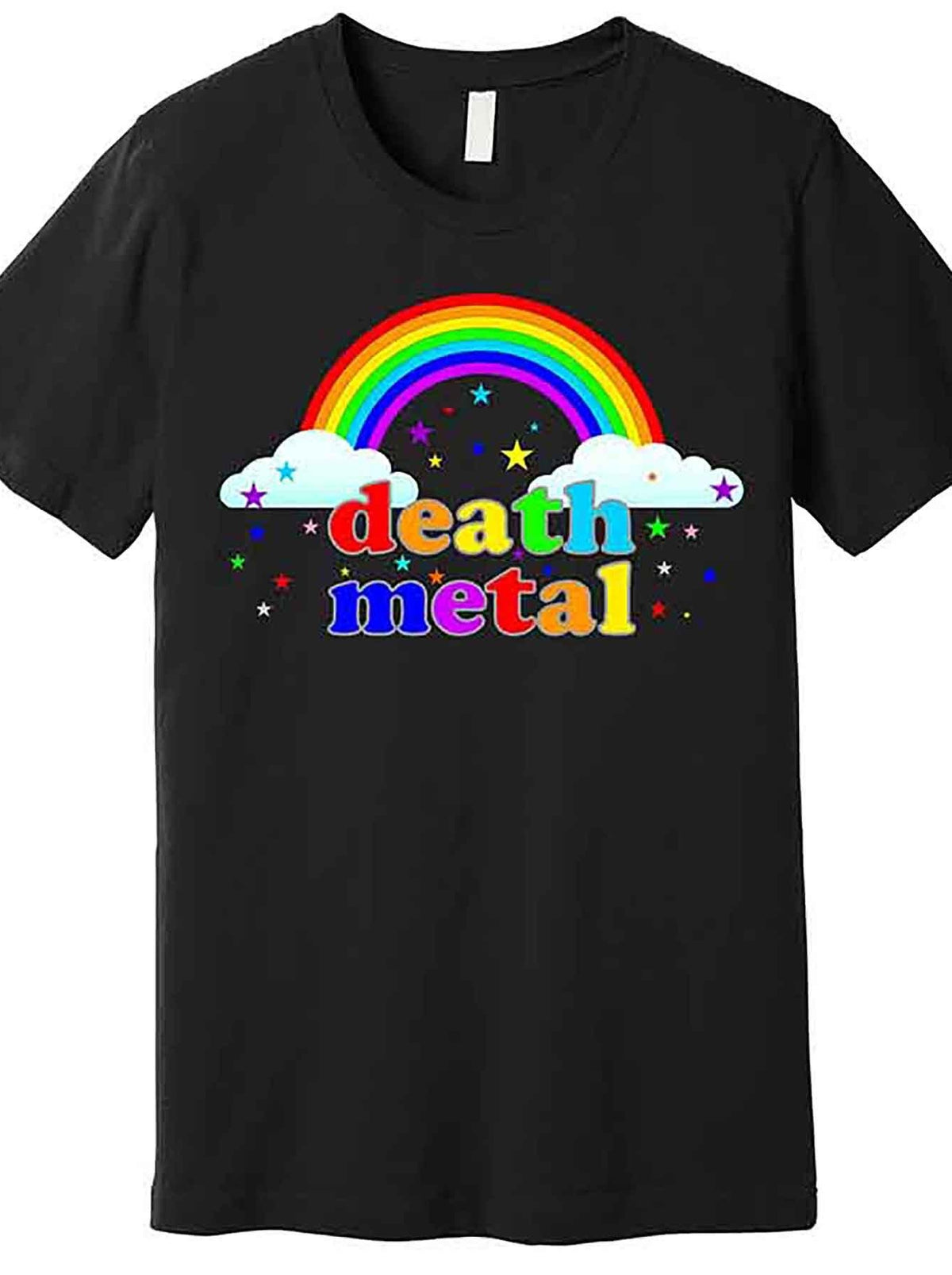 Rainbow Death Metal Logo Premium T-Shirt 228869 funny Men'S Short Sleeve Graphic T-shirt Collection black AA