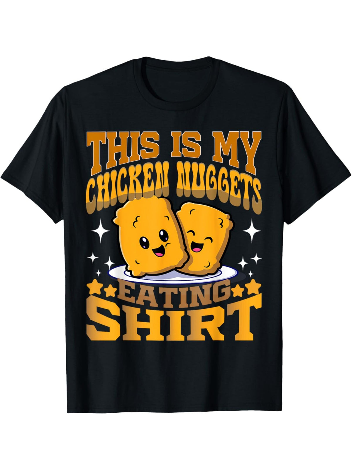 This is My Chicken Nuggets Eating Shirt Funny Chicken Nuggets Retro Trendy Printed T-shirt, Men'S Casual and Comfortable T-shirt Summer, Men'S Short-sleeved Top for Everyday Activities Birthday Gift to Men