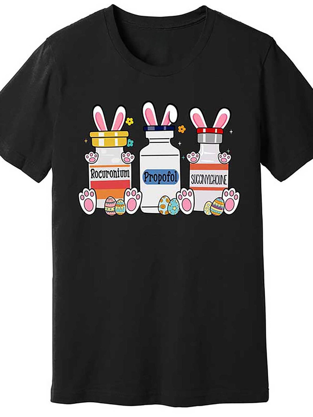 Cute Easter Egg Bunny Vintage Fashion Cotton Hot Print T-shirt, Men'S Summer Casual and Comfortable Crew-neck T-shirt, Perfect for Summer Outdoor Activities The Perfect Easter Gift - 180g