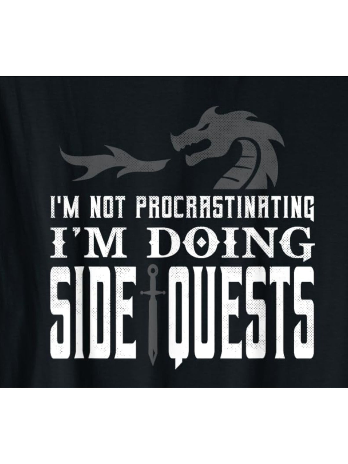 Men's Retro 'I'm Not Procrastinating, I'm Doing Side Quests' Printed T-Shirt - 100% Cotton, Comfortable Short-Sleeved Top for Daily Wear and Birthday Gift, Summer, Casual, Everyday Activities