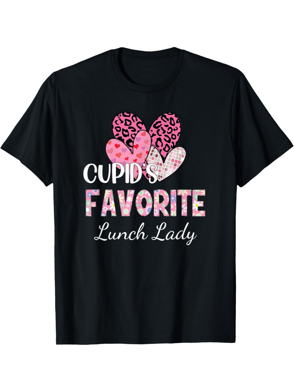 Cupid's Favorite Lunch Lady" Funny Print Men's T-Shirt - Soft Cotton, Casual & Comfortable Summer Tee for Casual Attire, Perfect Birthday Gift