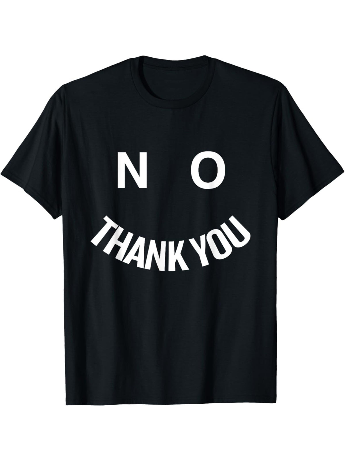 No Thank You Smile Retro Trendy Printed T-shirt, Men'S Casual and Comfortable T-shirt Summer, Men'S Short-sleeved Top for Everyday Activities Birthday Gift to Men