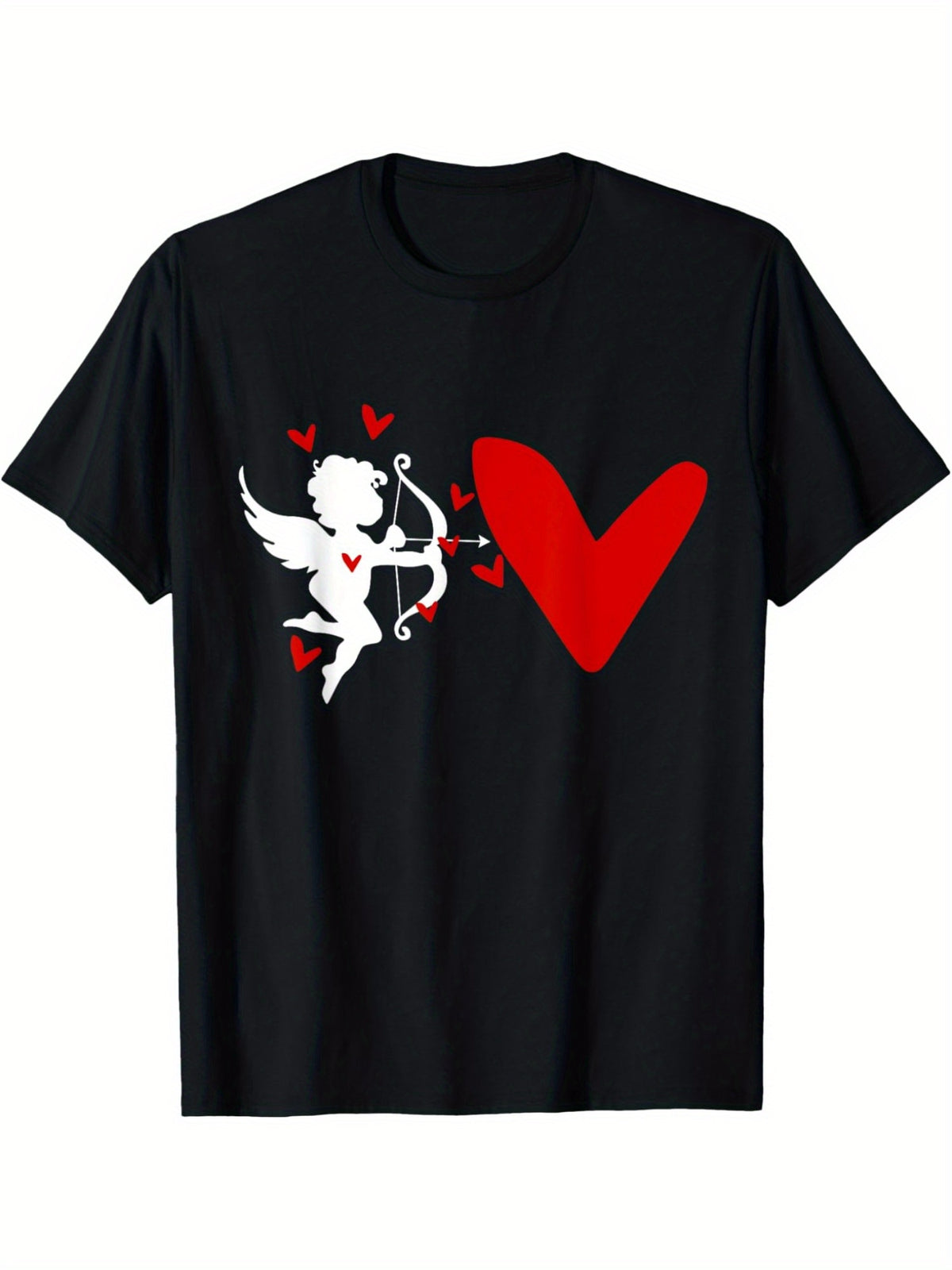 Cupid Heart Love Funny Valentine's Day Quotes Retro Trendy Printed T-shirt, Men's Casual and Comfortable T-shirt Summer, Men's Short-sleeved Top for Everyday Activities Birthday Gift Valentine's Day Gift to Men