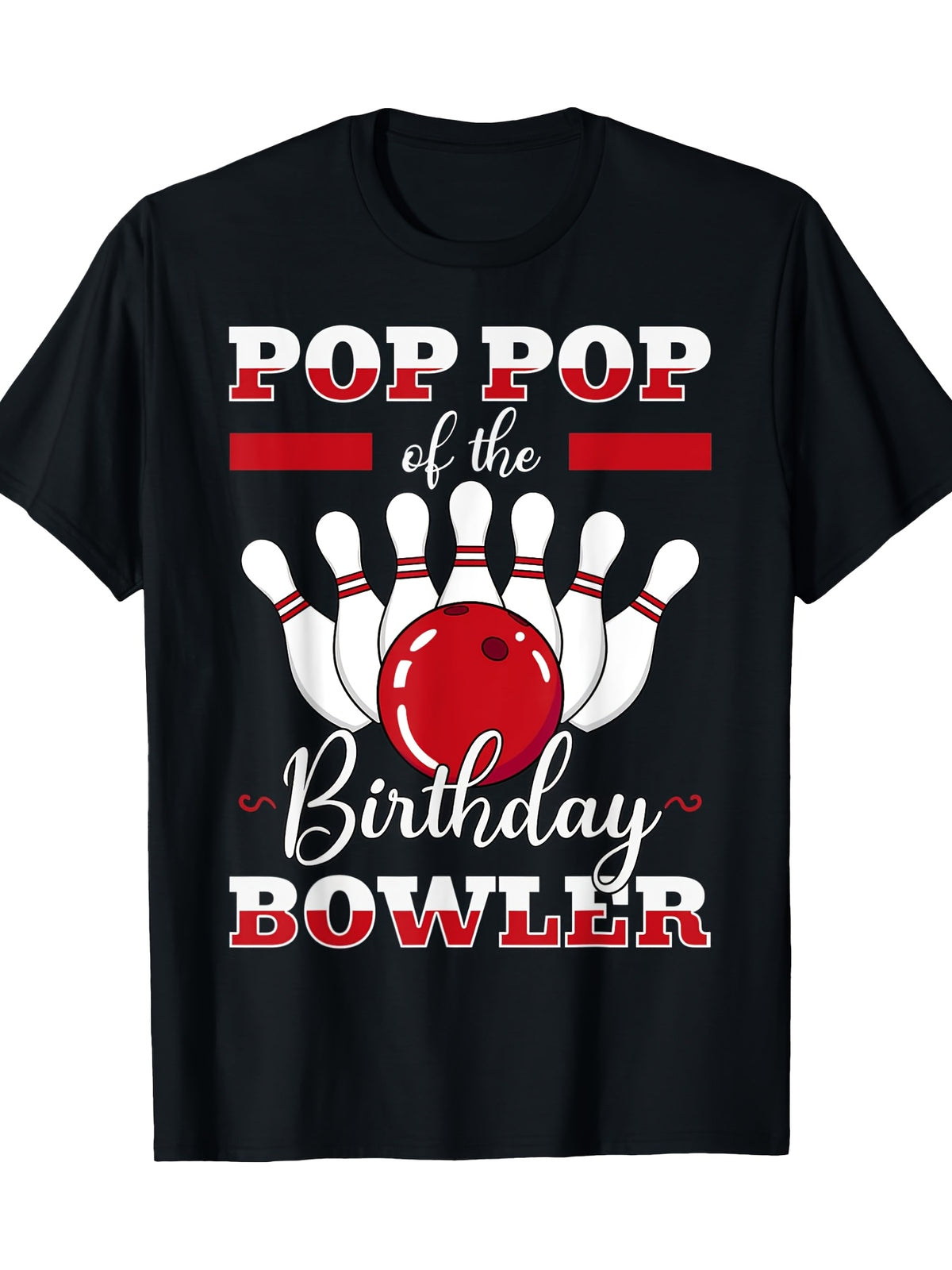 Pop Pop Of The Birthday Bowler Bday Bowling Celebration T-shirt 100% Cotton 180g