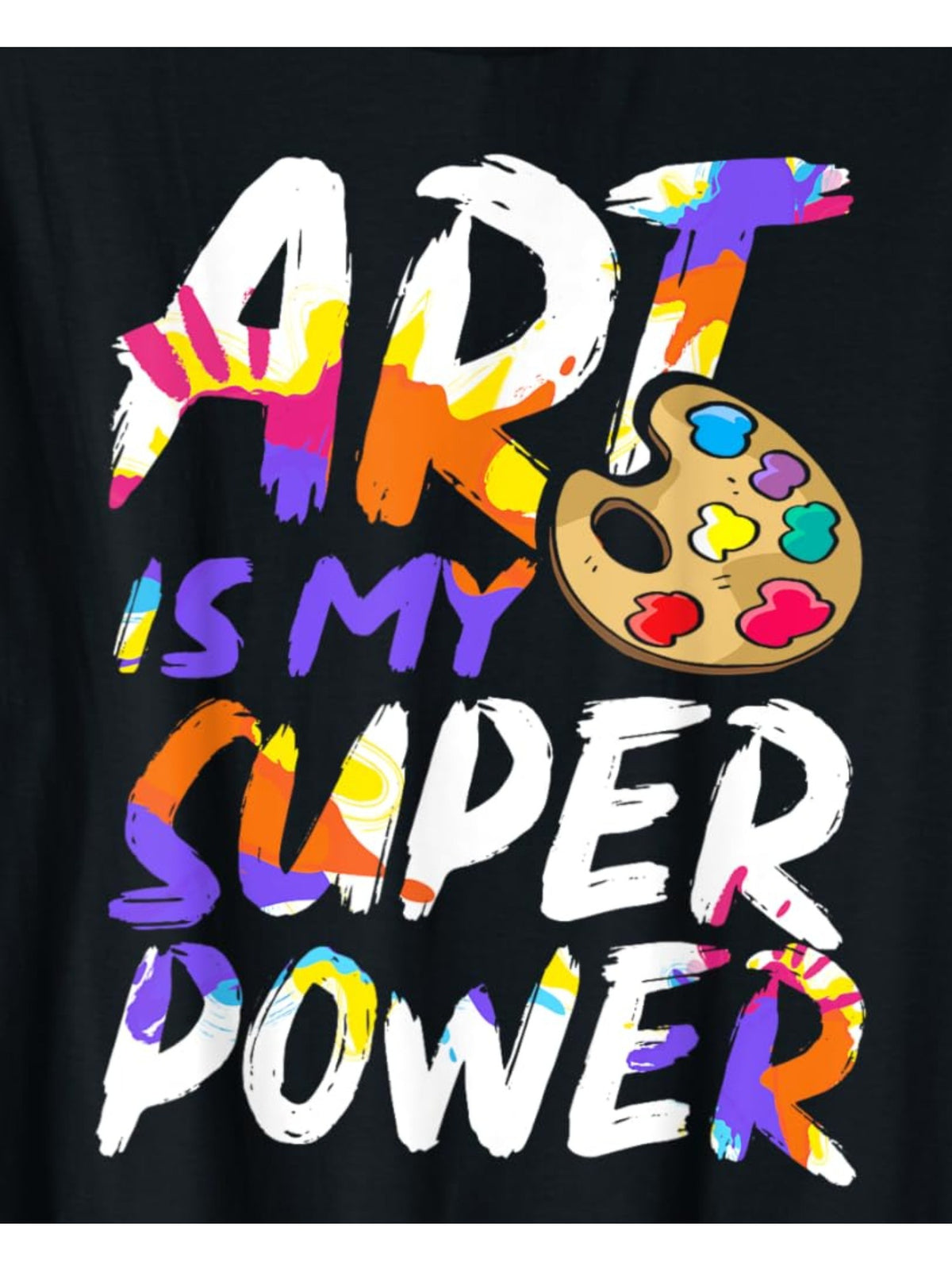 Men's "Art is My Super Power" Graphic Tee - Soft 100% Cotton, Casual & Comfortable Short-Sleeve T-Shirt with Colorful Artistic Print - Ideal for Casual Attire & Creative Gifts