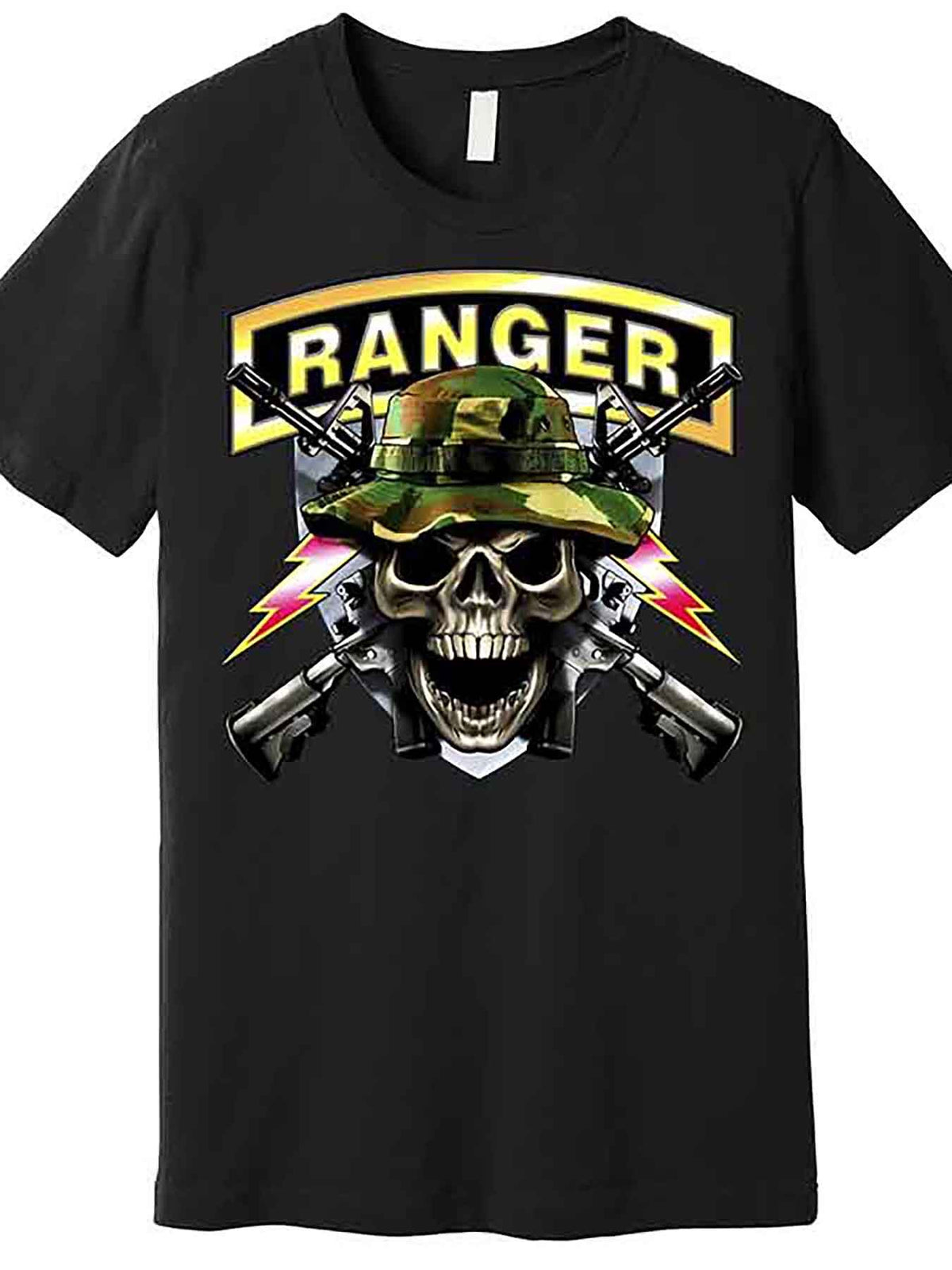 Army Ranger Skull Premium T-Shirt 231034 funny Men'S Short Sleeve Graphic T-shirt Collection black AA