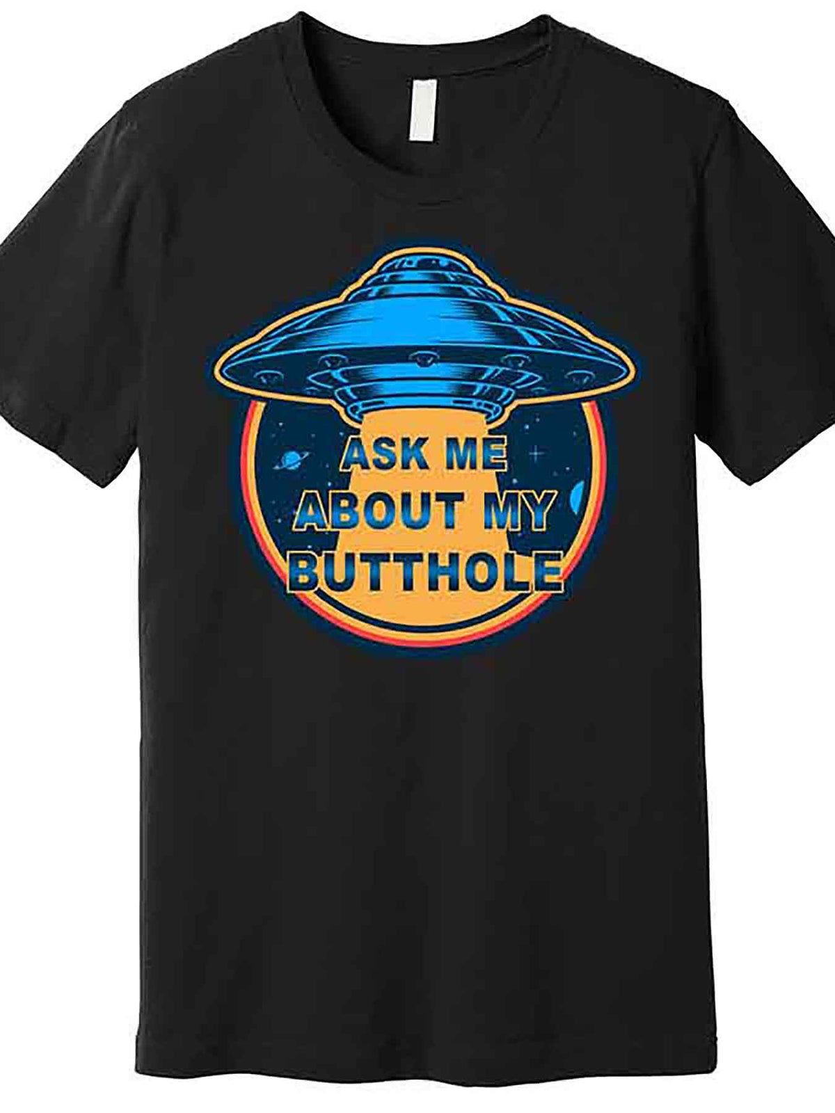 Ask Me About My Butthole Funny Alien Premium T-Shirt 229668 funny Men'S Short Sleeve Graphic T-shirt Collection black AA