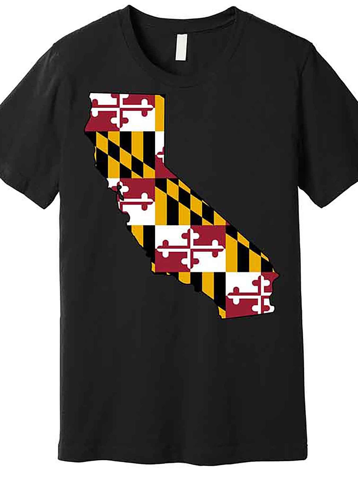 California Maryland Flag Premium T-Shirt 230423 funny Men'S Short Sleeve Graphic T-shirt Collection black AA