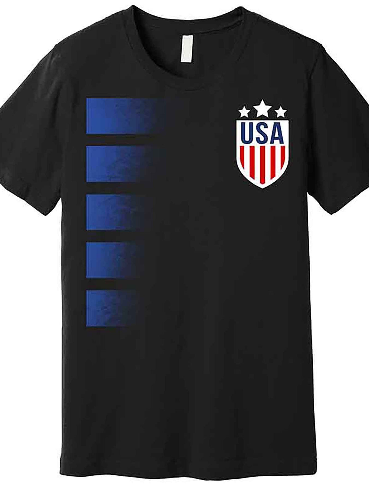 Men's USA Soccer Graphic T-Shirt - Casual Black Cotton Crew Neck Tee, Short Sleeve, Breathable & Machine Washable