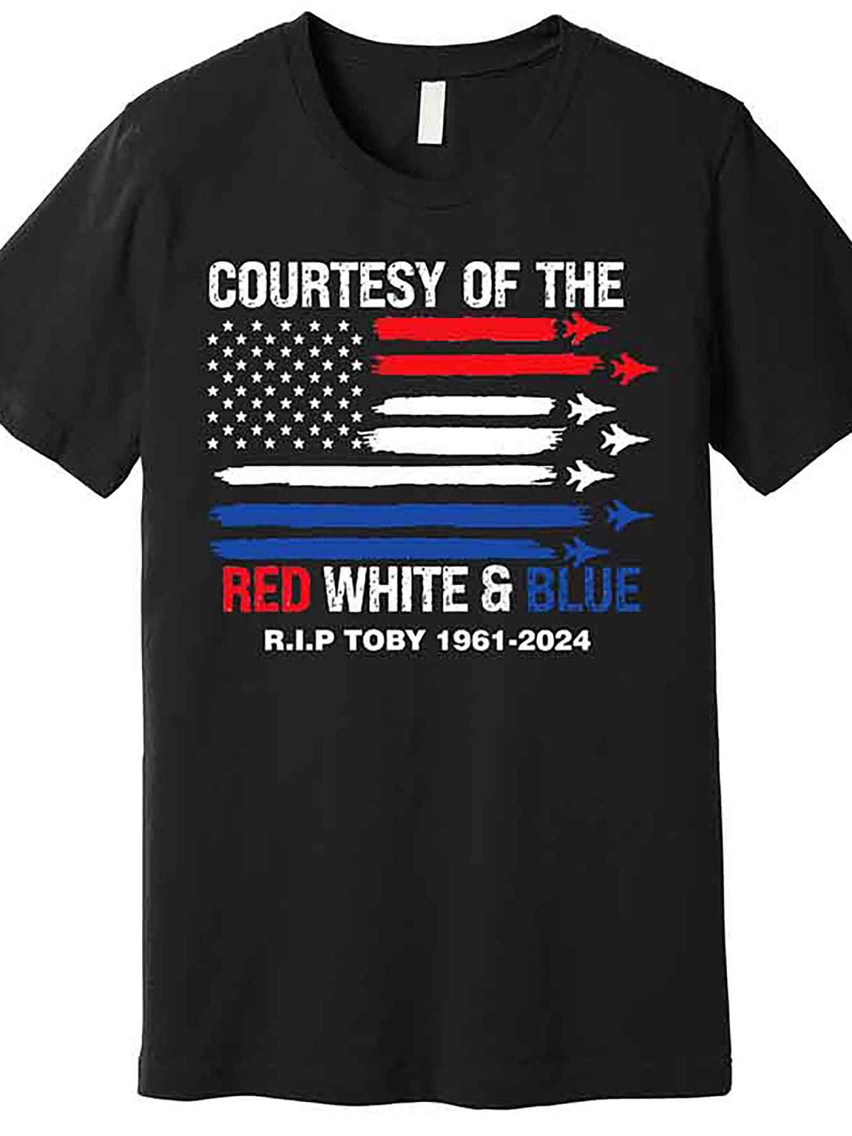 Courtesy Of The Red White And Blue Rip Toby Premium T-Shirt 228241 funny Men'S Short Sleeve Graphic T-shirt Collection black AA