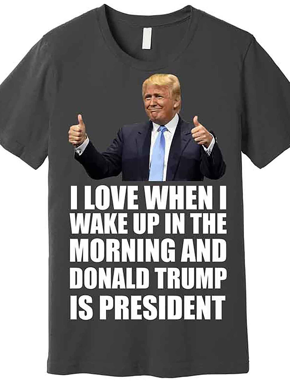 Funny 'Donald Trump Is My President' Men’s Graphic T-Shirt - Black Cotton Short Sleeve Tee with Humorous Quote, Casual Round Neck Design, Machine Washable, Casual Wear | Bold Statement Shirt | Glossy Finish, Trump T-Shirt