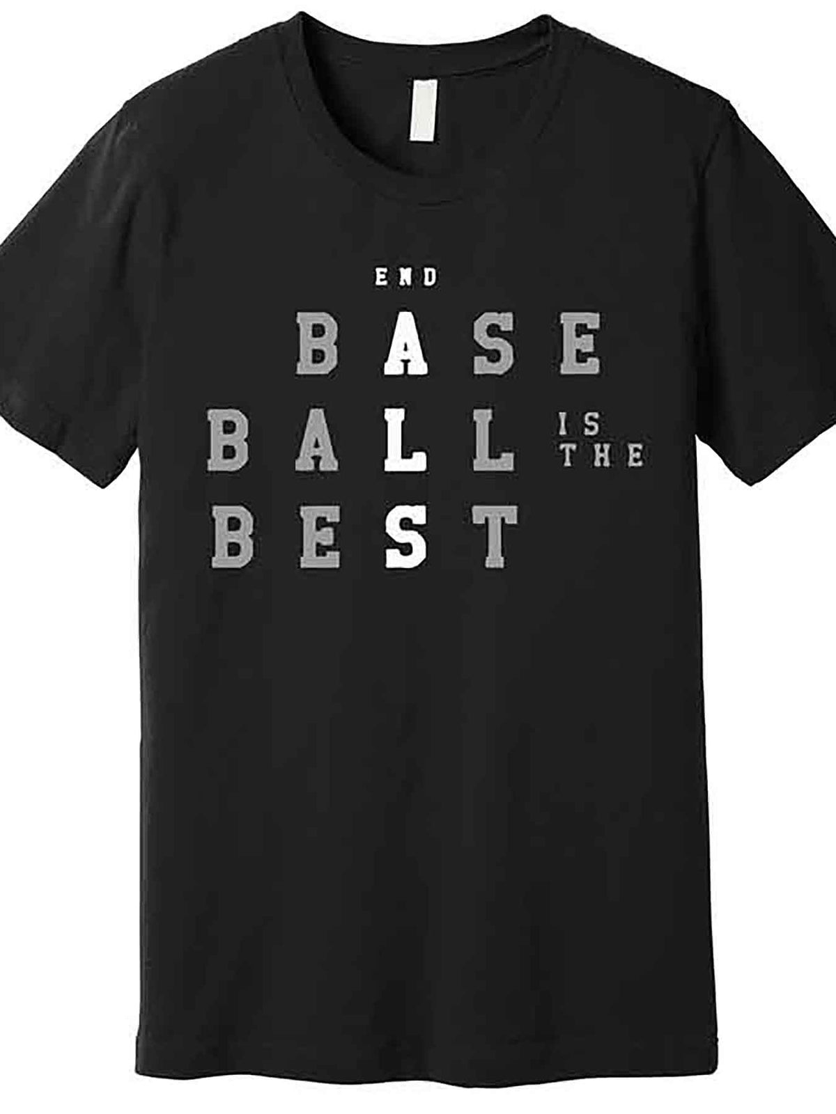 Men’s Premium Cotton Graphic T-Shirt - "End ALS, Baseball Is The Best" Design, Black Short Sleeve Tee for Baseball Fans, Casual & Comfortable Fit
