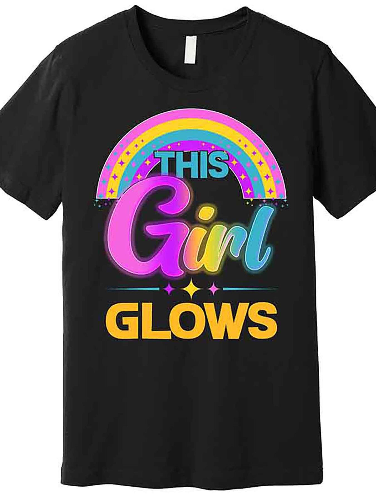Funny Cute This Girl Glows Premium T-Shirt 228791 funny Men'S Short Sleeve Graphic T-shirt Collection black AA