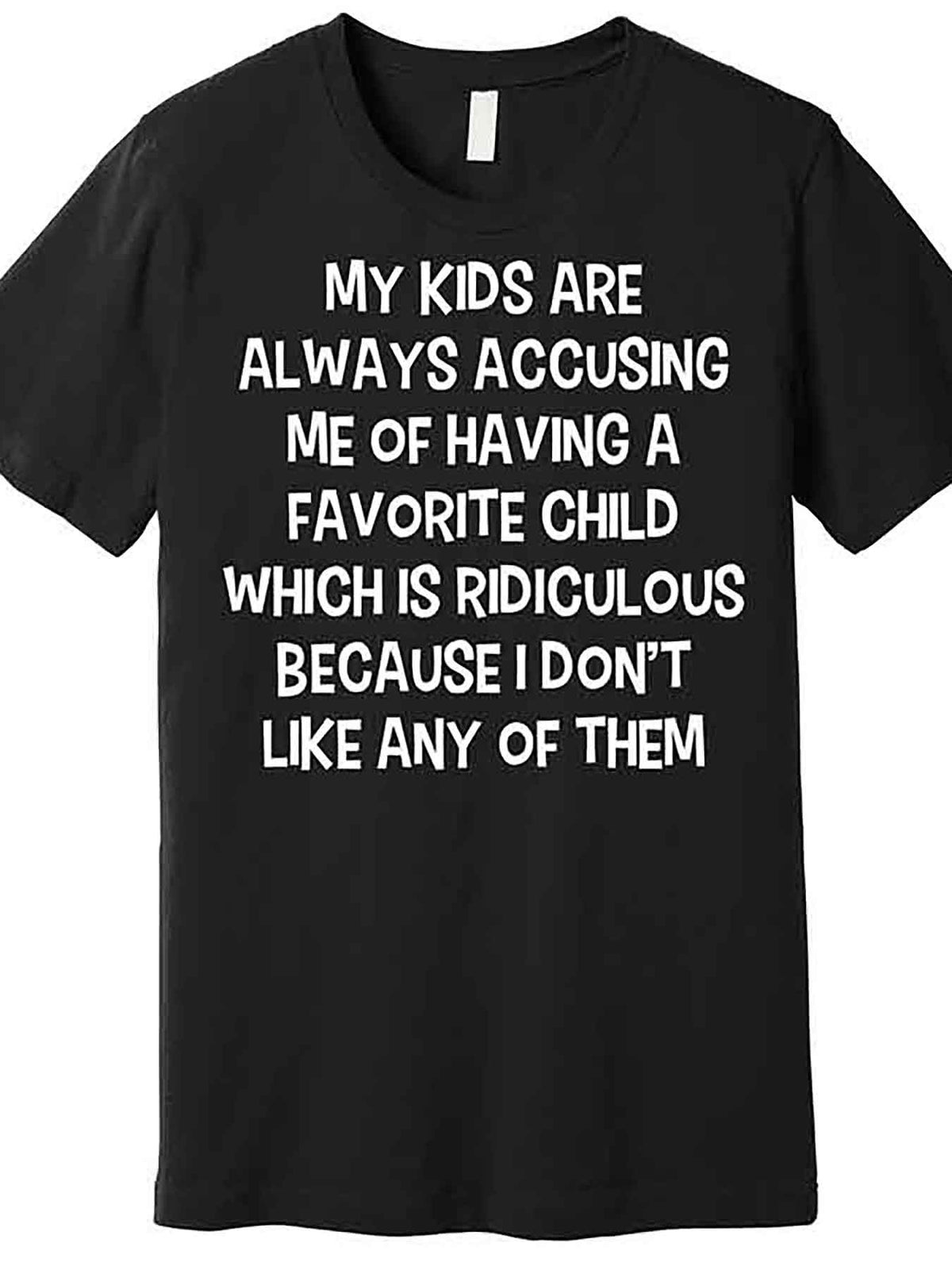 Funny 'Favorite Youngsters' Dad Quote Men’s T-Shirt - Premium Cotton, Short Sleeve, Graphic Tee, Black, Casual & Comfortable Fit, Machine Washable