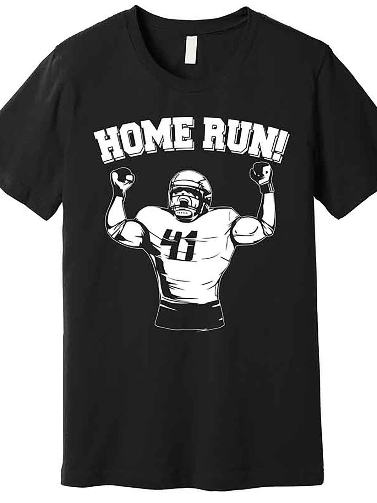 Men's Funny Football Player Home Run Graphic T-Shirt - Humorous Sports Design, Premium Soft Fabric, Regular Fit Casual Tee, Machine Washable Black Short Sleeve Shirt