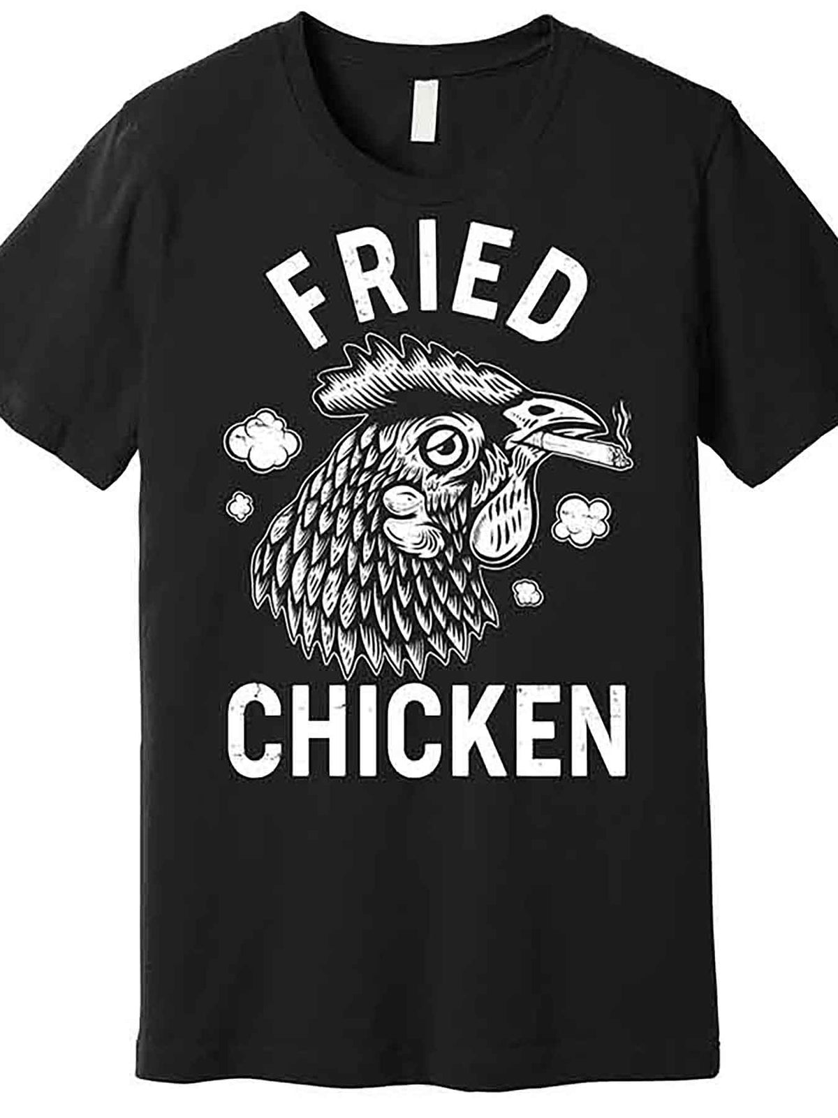 Funny Fried Chicken Smoking Joint Premium T-Shirt 229369 funny Men'S Short Sleeve Graphic T-shirt Collection black AA