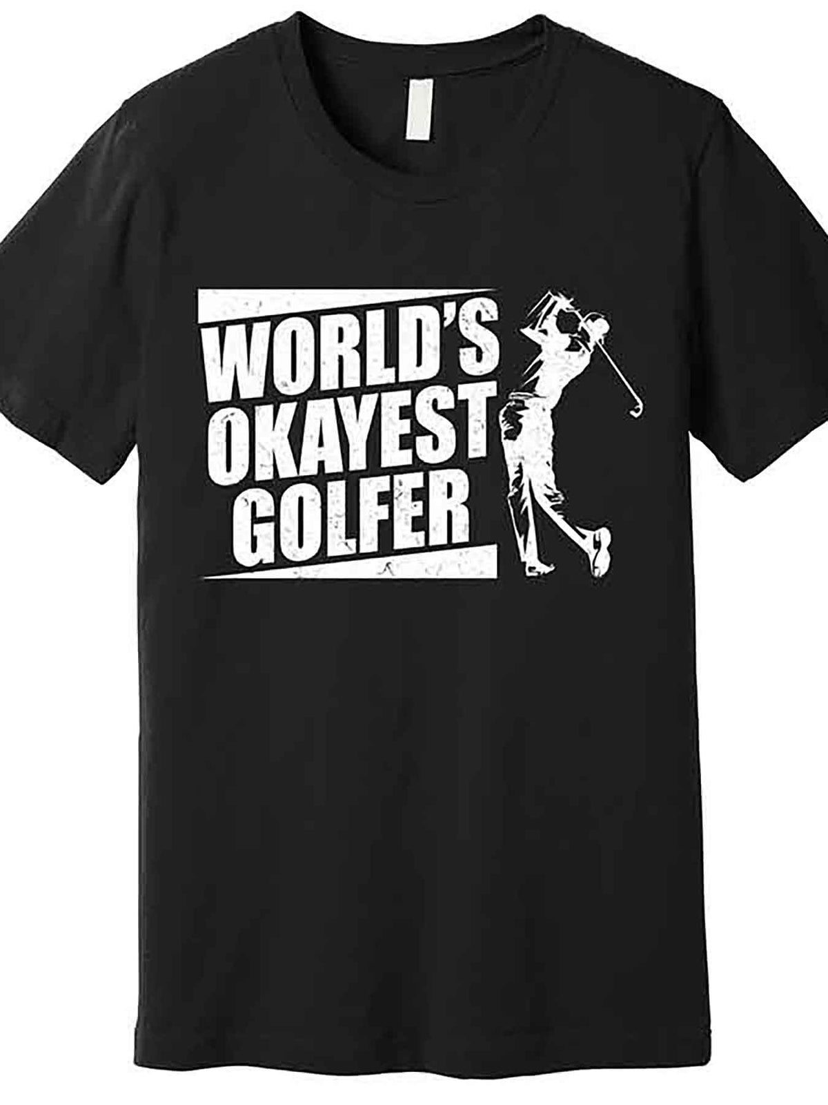 Funny Vintage Worlds Okayest Golfer Premium T-Shirt 230656 funny Men'S Short Sleeve Graphic T-shirt Collection black AA