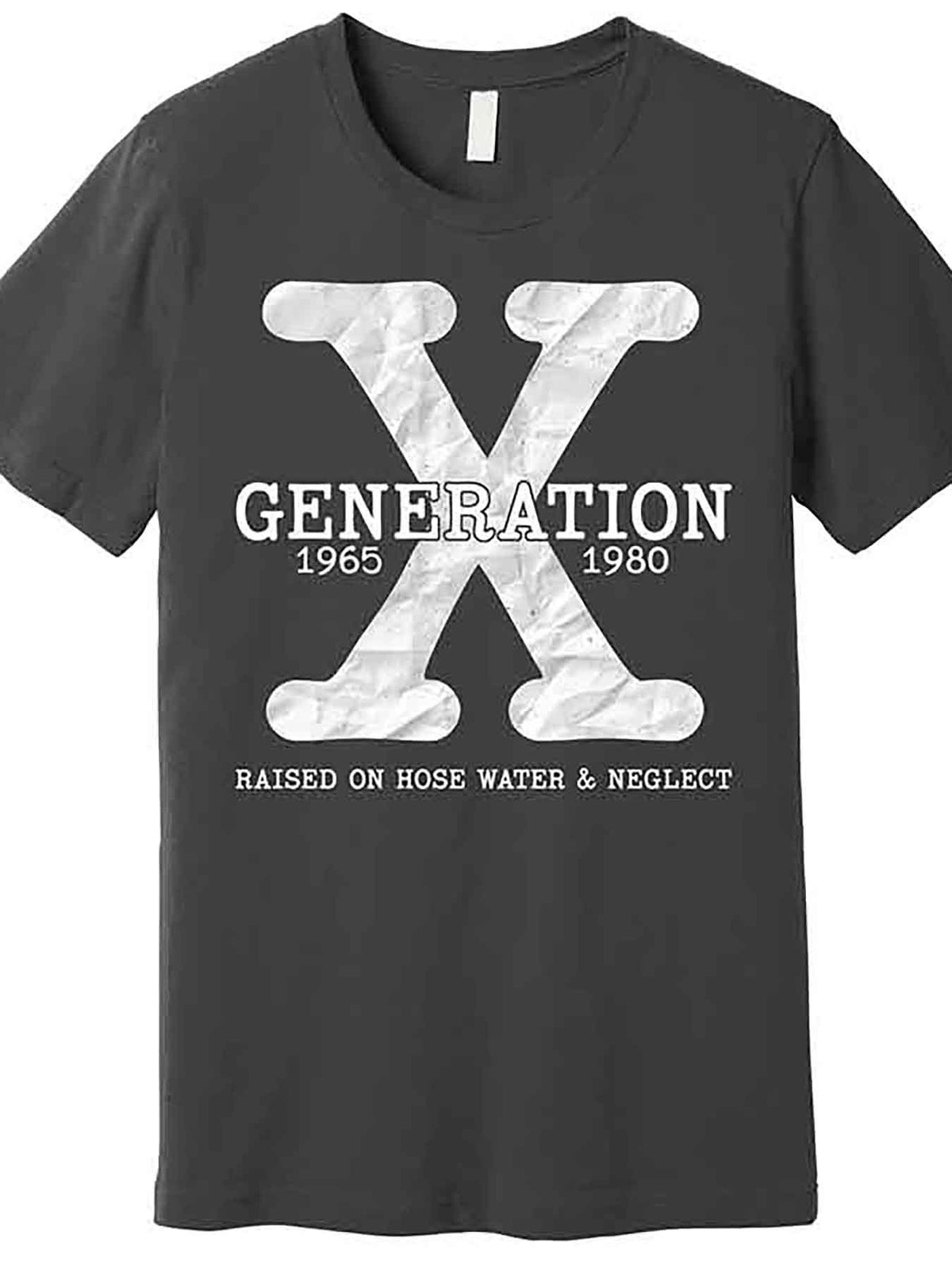 Men’s Graphic T-Shirt - "Generation X Raised on Hose Water & Neglect" Funny Design, Black Cotton Short Sleeve Tee, Casual Comfort Fit, Machine Washable