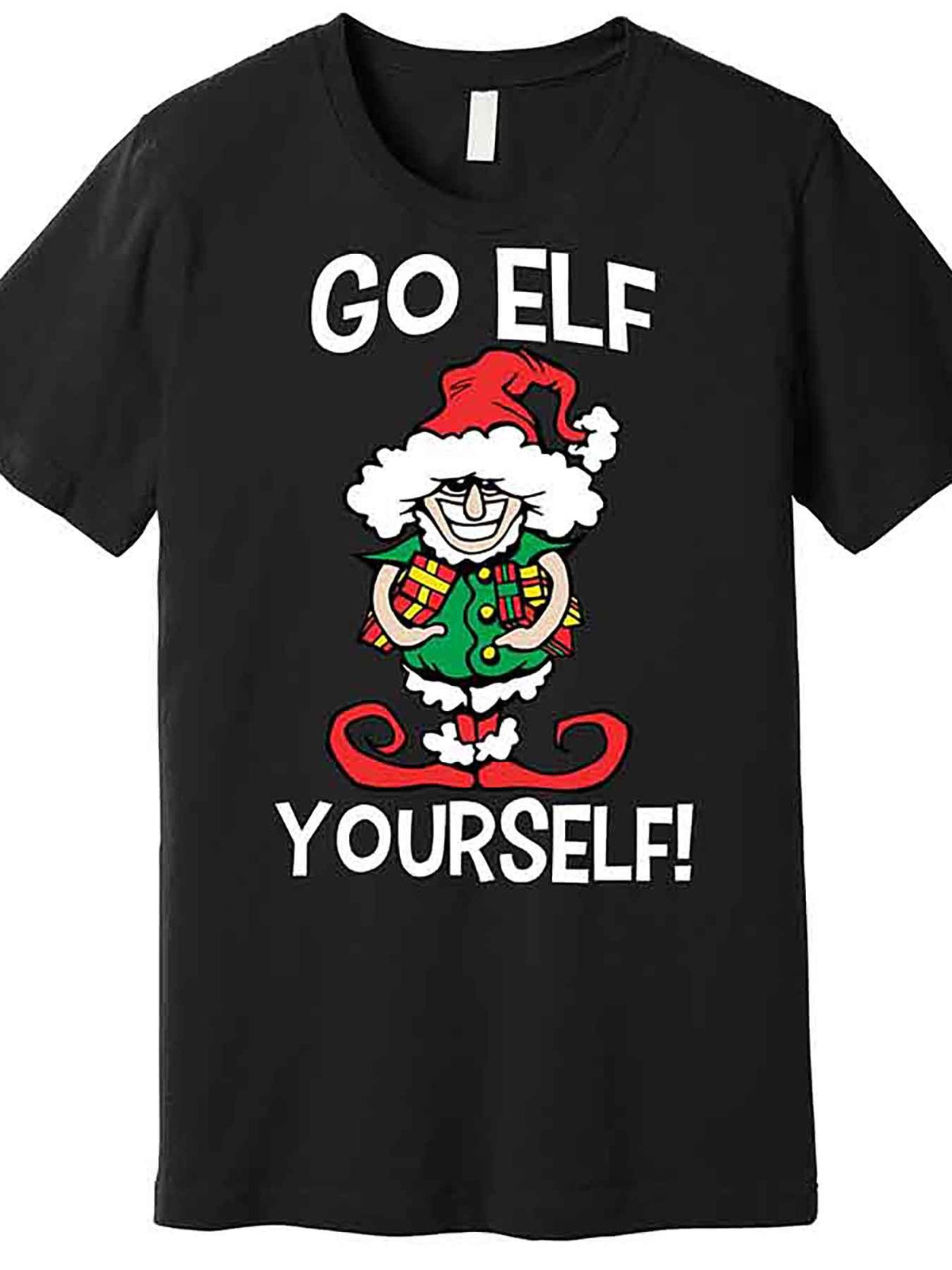 Go Elf Yourself Funny Christmas Premium T-Shirt 226865 funny Men'S Short Sleeve Graphic T-shirt Collection black AA