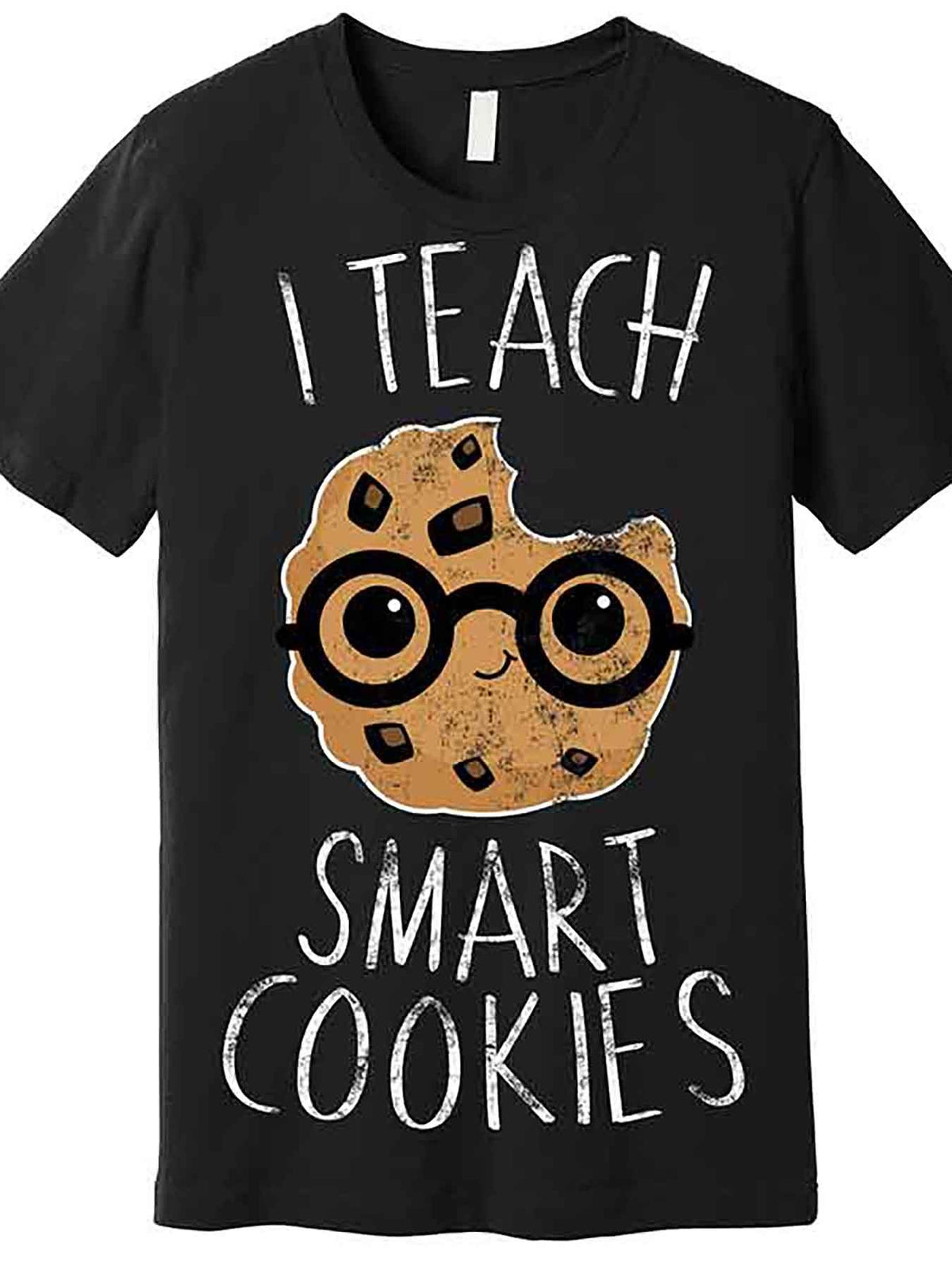 I Teach Smart Funny Men’s Graphic T-Shirt - Black Cotton Short Sleeve with Playful Cookie Design, Casual & Comfortable Fit for Casual Attire, VLANMON