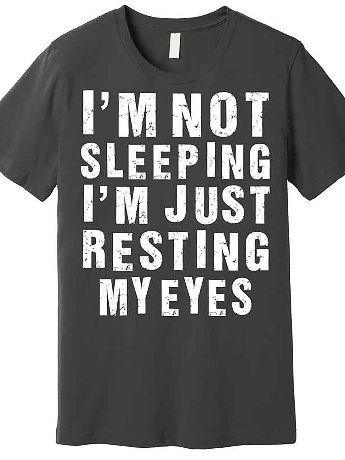 Funny Men’s Graphic T-Shirt - "I'm Not Sleeping, Just Resting My Eyes" Design, Black, Casual Short Sleeve Tee, Comfortable & Breathable Fabric, Machine Washable