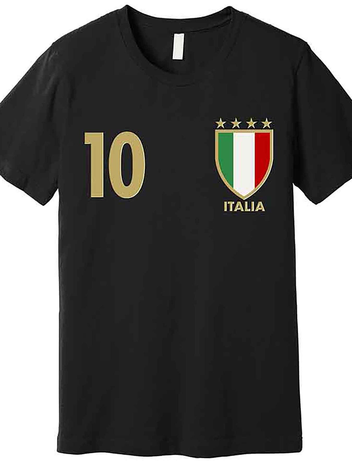 Italy Italia No 10 Futbol Soccer Jersey Premium T-Shirt 228246 funny Men'S Short Sleeve Graphic T-shirt Collection black AA