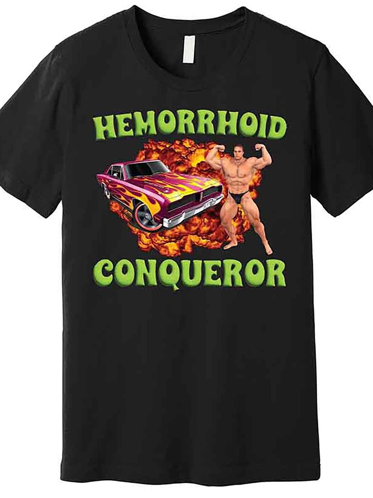 Hemorrhoid Conqueror Meme Premium T-Shirt 227671 funny Men'S Short Sleeve Graphic T-shirt Collection black AA
