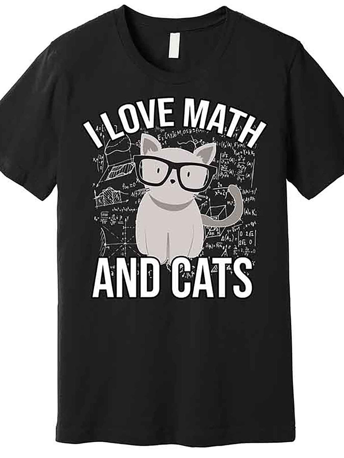 I Love Math And Cats Funny Premium T-Shirt 227739 funny Men'S Short Sleeve Graphic T-shirt Collection black AA