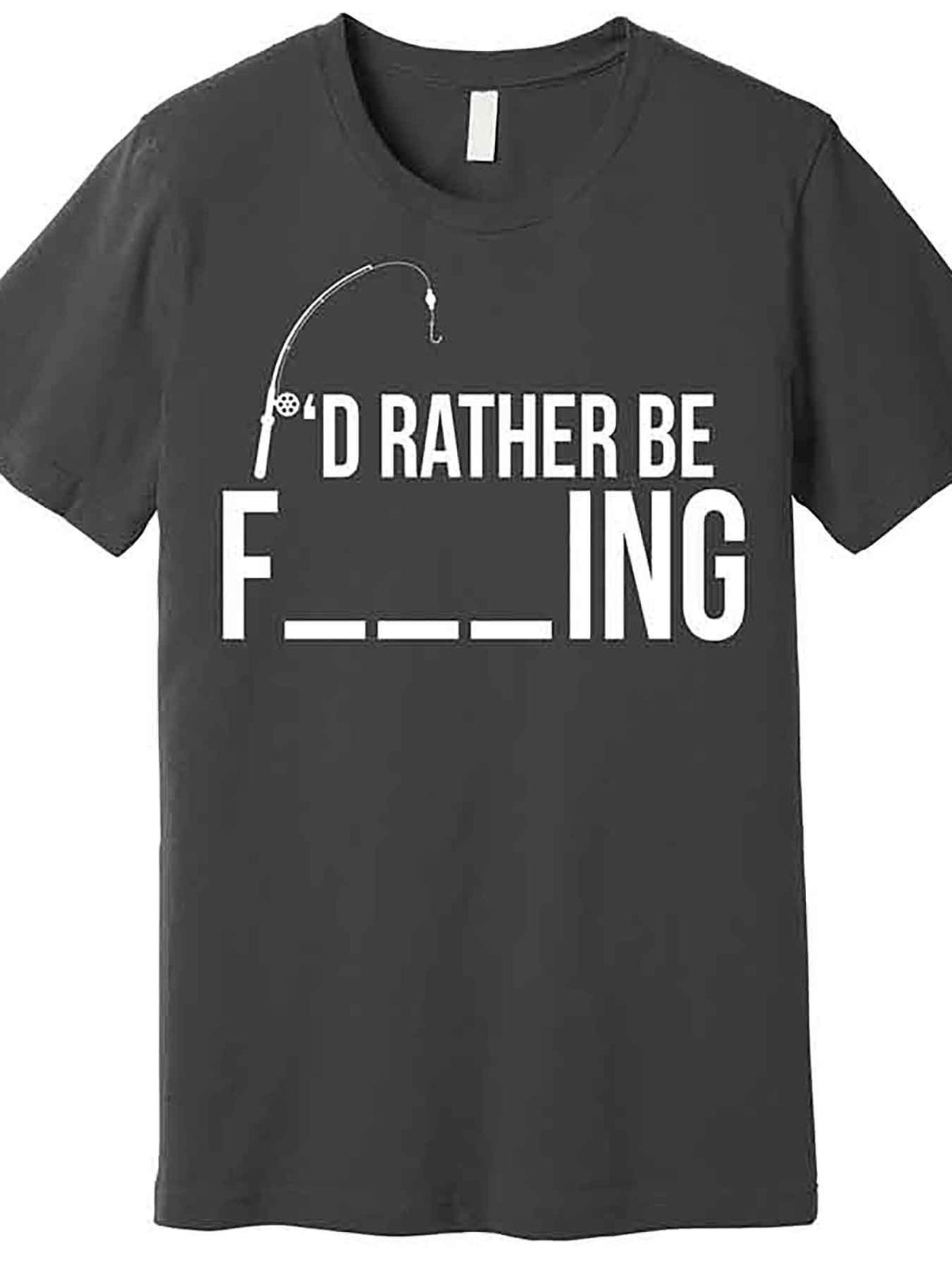 [Funny Fishing Tee] Black Cotton Men's Graphic T-Shirt | "I'd Rather Be Fishing" Funny Fisherman Design, Casual & Comfortable Fit, Machine Washable, Fishing Gear