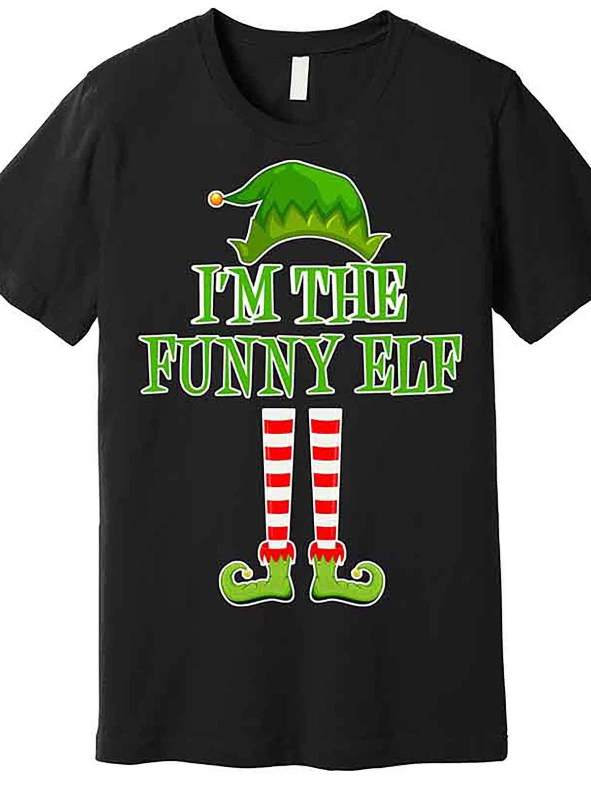 Im The Funny Elf Matching Family Christmas Premium T-Shirt 230951 funny Men'S Short Sleeve Graphic T-shirt Collection black AA
