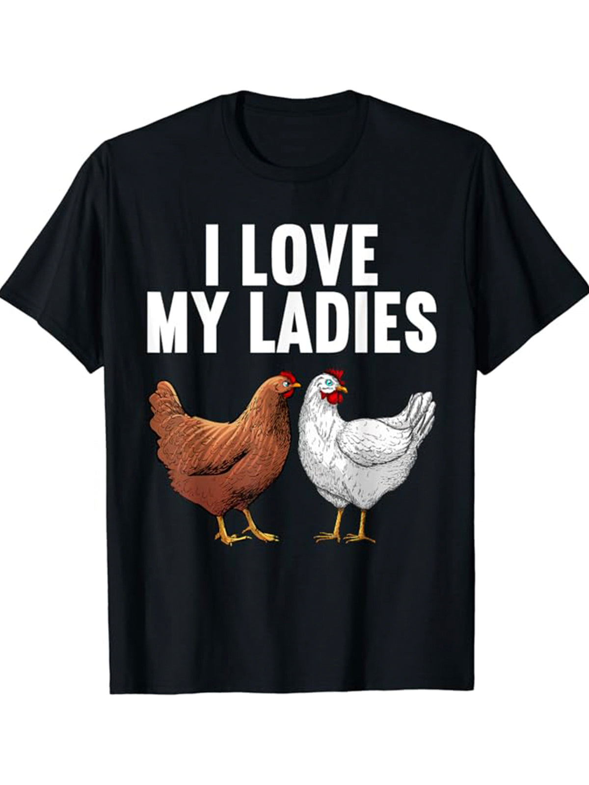 Men'S I LOVE MY LADIES Print Cotton Short-Sleeve Pullover T-Shirt